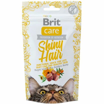 Snack brit care pelaje brillante gato 50 g
