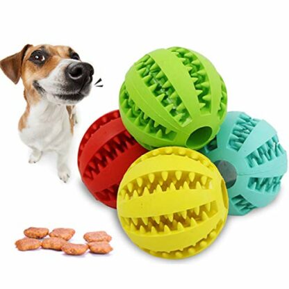 wowgadget pelota para perros con puas para un cepillo de dientes natural robusta pelota de 7 cm de goma natural sin toxinas juguete para perros pequ 64337 3 1